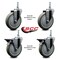 Service Caster 5 Inch Gray Polyurethane 12 MM Threaded Stem Caster Set 2 Brakes SCC SCC-TS20S514-PPUB-M1215-2-PLB-2 - alternate 2